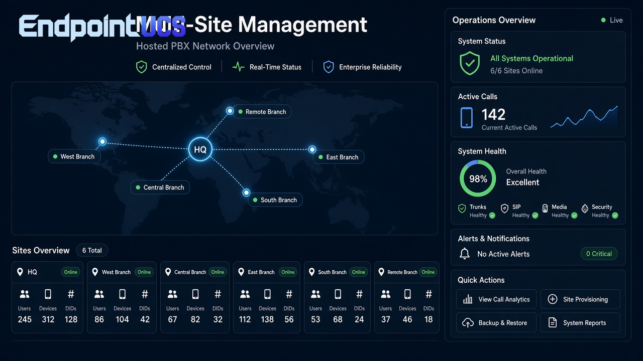 Multi-site management web portal