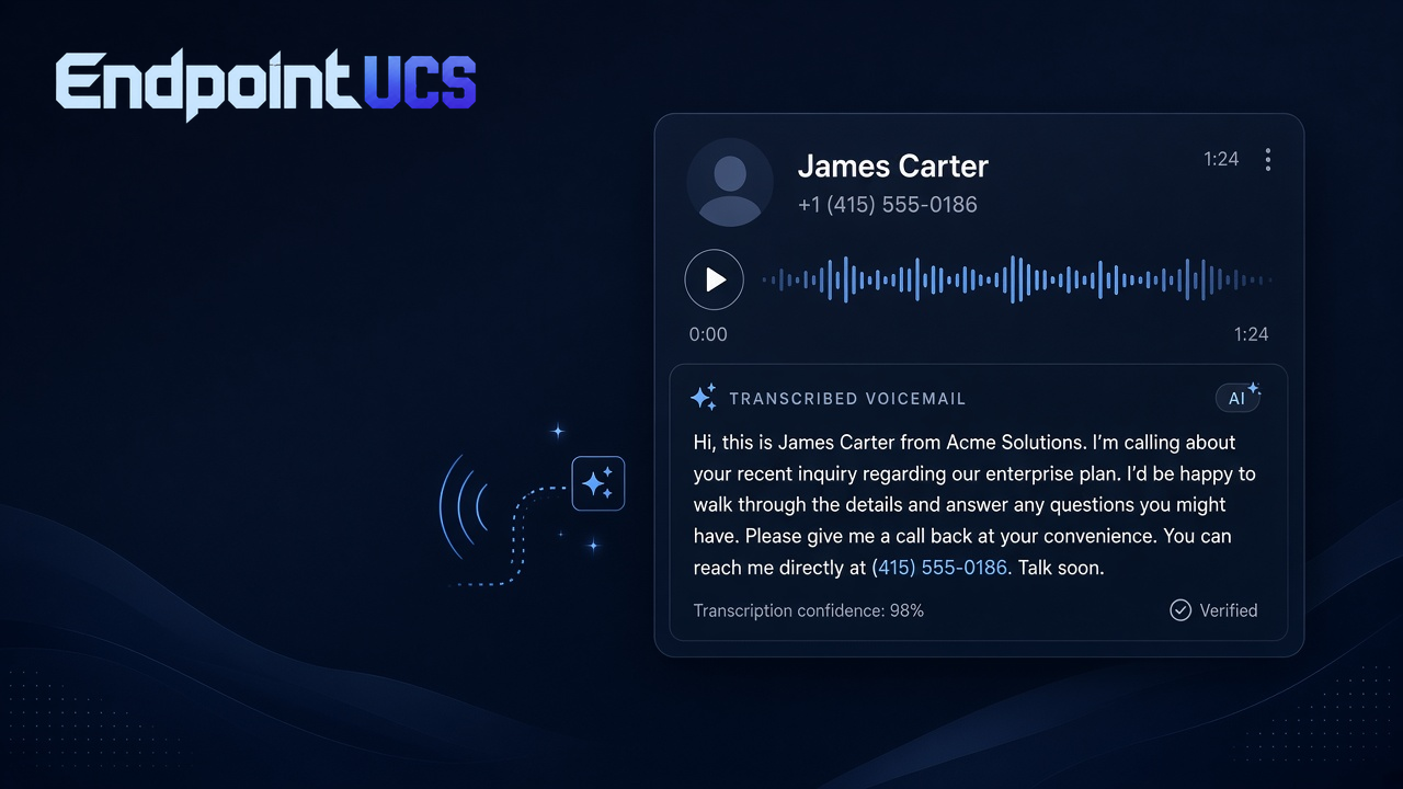 AI voicemail transcription interface